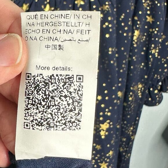 SHEIN Curve Navy Blue Gold Star Print Dress Plus Size 2XL - Picture 8 of 11